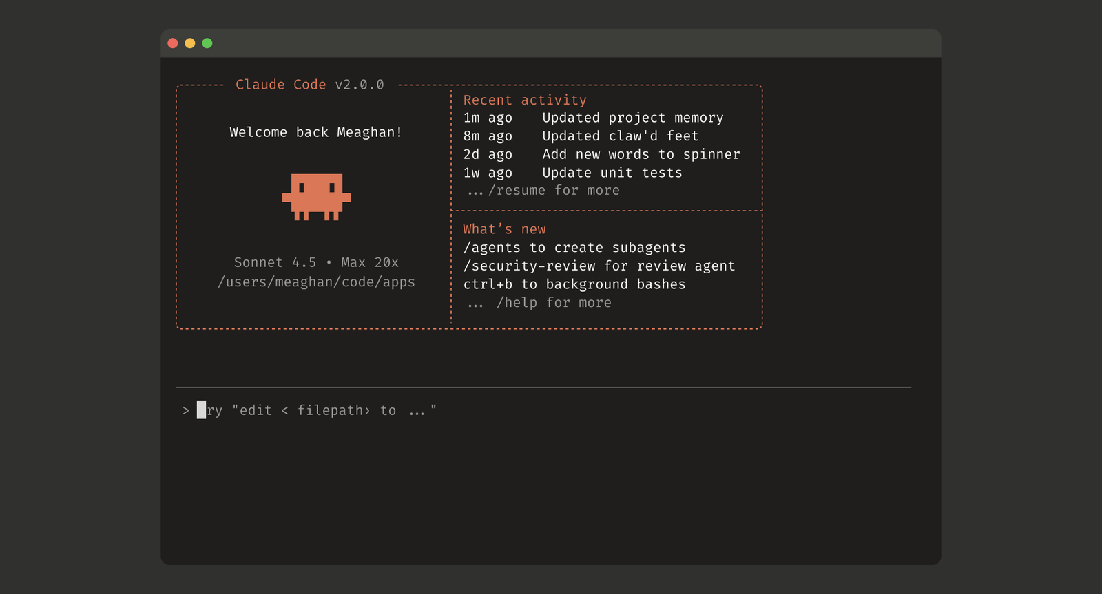 Official screenshot of Claude Code running in the terminal